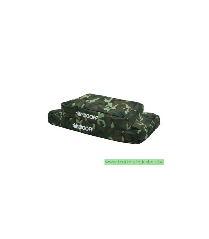 Coussin déhoussable WOOFF vert camoufflage  n55x75x15 cm