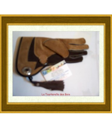 Gant cuir enfant camel et marron taille 4