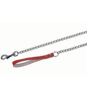 Laisse chaîne 4mm - 40 cm - rouge