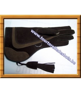 Gant cuir de suede pour aigle brun et marron de 39 ncm .