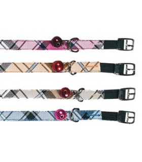 Collier chat jacquart 30 cm / 10 mm