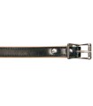 Collier cuir noir 45 cm/16mm