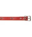 Collier cuir rouge os argenté 35 cm/20mm