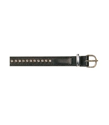 Collier cuir agneau noir clou argenté 30 cm