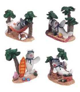 Décoration dauphin sous palmier