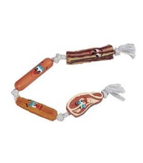 Snacks en vinyl sur corde