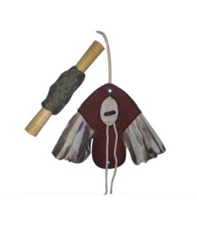 Leurre en cuir avec ailes naturelles 19 x 16 cm +/- 90gr + filière