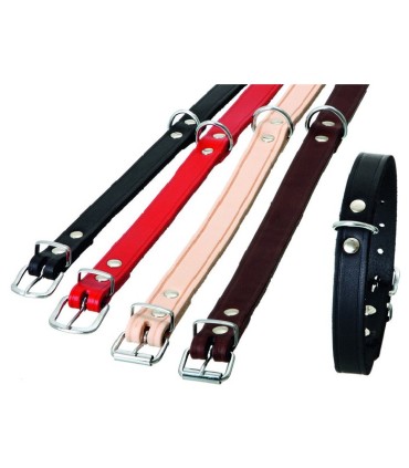 COLLIER RONDO CUIR ROUGE 10MM/27CM