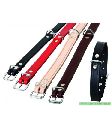 COLLIER RONDO CUIR ROUGE 10MM/24CM