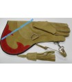 GANT CUIR SUEDE [2] LARGE - CHAMOIS / ROUGE -  36CM