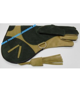 GANT CUIR SUEDE [2] LARGE - VERT / CHAMOIS - 36CM