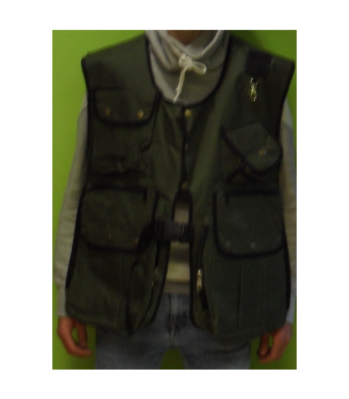 GILET DE FAUCONNERIE EN CORDURA DOUBLÉ HIVER / VERT OLIVE - LARGE