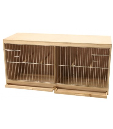 Cage d&#039;élevage en bois façade avec porte mang.  80 cm