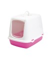 TOILETTE CHAT OSCAR BLANC / FUSHIA 50X37X39CM