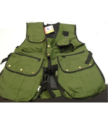 GILET DE FAUCONNERIE EN CANVAS  VERT OLIVE - LARGE