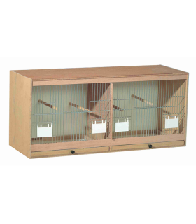 CAGE D&#039; ÉLEVAGE DOUBLE EN BOIS 80X330X40CM