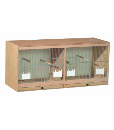 CAGE D&#039; ÉLEVAGE DOUBLE EN BOIS 80X330X40CM