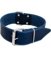 TIMELESS COLLIER EN CUIR GRAS BLEU  [LARGE] - 40MM/50CM