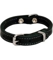 TIMELESS COLLIER EN CUIR GRAS NOIR - 14MM/35CM