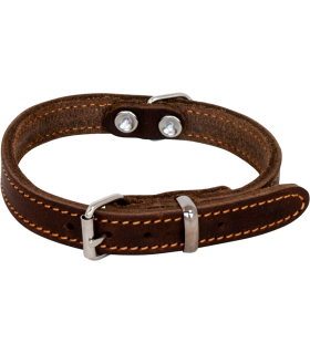 J&amp;V COLLIER EN CUIR BRUN - 55CM