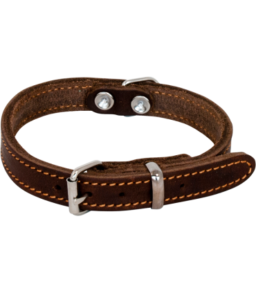 J&amp;V COLLIER EN CUIR BRUN - 55CM