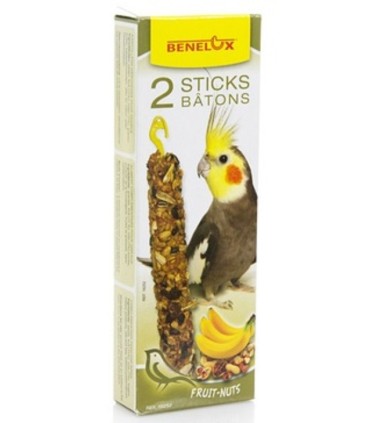 BÂTONNETS GRANDES PERRUCHES - NOIX/BANANE - 2X55GRS