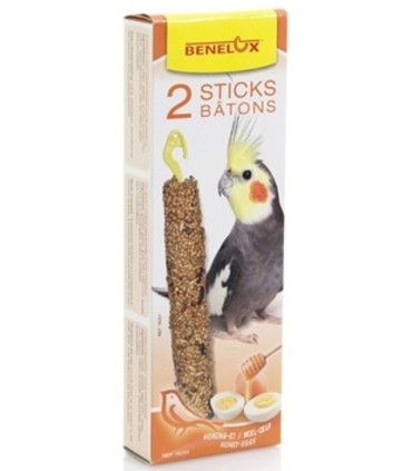 BÂTONNETS GRANDES PERRUCHES - MIEL/OEUF - 2X55GRS