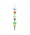 JOUET PERROQUET -  TRIPLE GOBELETS DE FOURRAGE - 46X6.3CM