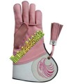 GANT CUIR VACHETTE [2] MEDIUM - ROSE / BLANC ET TÊTE AIGLE - 33CM