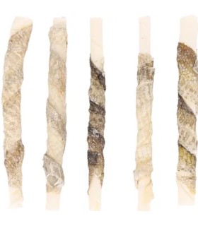 SNACK CHIEN - PEAU DE BOEUF ENROBÉE DE PEAU DE POISSON - 80GRS