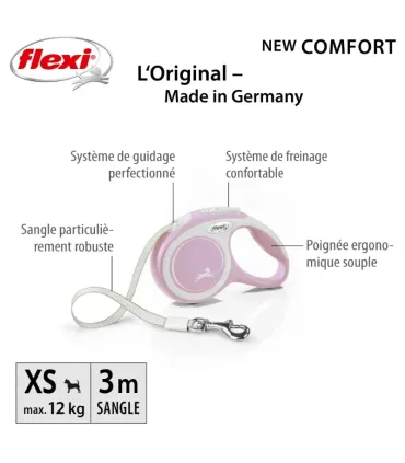 FLEXI NEW COMFORT - SANGLE - XS/ 3M - ROSE
