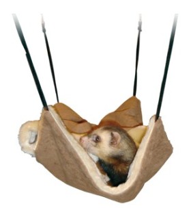 Sachet pour furet brun suede + peluche