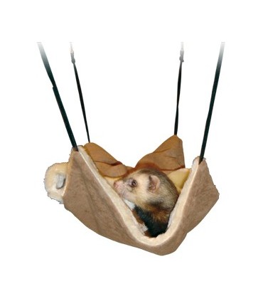 Sachet pour furet brun suede + peluche