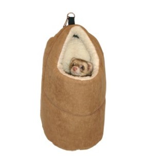 Maison pour furet brun suede Large
