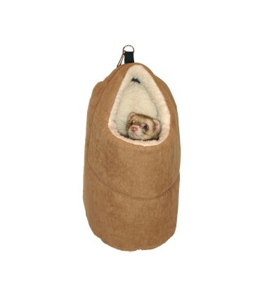 Maison pour furet brun suede Large