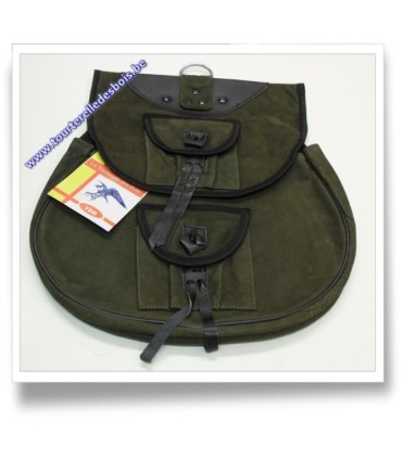 Sacoche de cuir nubuck vert olive