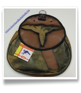 Sacoche de cuir nubuck camouflage avec ndécoupe oiseaunbordeau