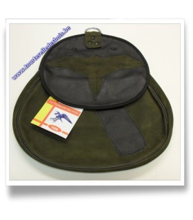 Sacoche de cuir nubuck vert olive avec ndécoupe oiseau bleu marinenb