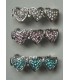 Barette avec 3 coeurs en strass bleu