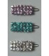 Barette 3 rangées de strass bleu